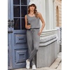 image:imageEkouaer Jumpsuits for Women Casual Sleeveless 2026 Summer Romper Dressy Vacation One Piece Outfits Fashion Travel ClothesMedium Grey