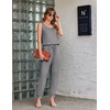 image:imageEkouaer Jumpsuits for Women Casual Sleeveless 2026 Summer Romper Dressy Vacation One Piece Outfits Fashion Travel ClothesMedium Grey