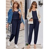 image:imageEkouaer Jumpsuits for Women Casual Sleeveless 2026 Summer Romper Dressy Vacation One Piece Outfits Fashion Travel ClothesNavy Blue