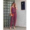 image:imageEkouaer Jumpsuits for Women Casual Sleeveless 2026 Summer Romper Dressy Vacation One Piece Outfits Fashion Travel ClothesPurple