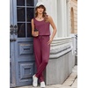 image:imageEkouaer Jumpsuits for Women Casual Sleeveless 2026 Summer Romper Dressy Vacation One Piece Outfits Fashion Travel ClothesPurple