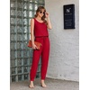 image:imageEkouaer Jumpsuits for Women Casual Sleeveless 2026 Summer Romper Dressy Vacation One Piece Outfits Fashion Travel ClothesRed
