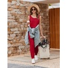 image:imageEkouaer Jumpsuits for Women Casual Sleeveless 2026 Summer Romper Dressy Vacation One Piece Outfits Fashion Travel ClothesRed