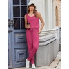 image:imageEkouaer Jumpsuits for Women Casual Sleeveless 2026 Summer Romper Dressy Vacation One Piece Outfits Fashion Travel ClothesRose Red