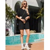image:imageEkouaer Rompers for Women Casual Ribbed Short Sleeve TShirt Tee Romper Summer Outfits with Pockets 2026Black