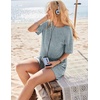 image:imageEkouaer Rompers for Women Casual Ribbed Short Sleeve TShirt Tee Romper Summer Outfits with Pockets 2026Blue