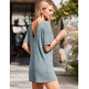 image:imageEkouaer Rompers for Women Casual Ribbed Short Sleeve TShirt Tee Romper Summer Outfits with Pockets 2026Blue