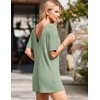 image:imageEkouaer Rompers for Women Casual Ribbed Short Sleeve TShirt Tee Romper Summer Outfits with Pockets 2026Celadon Green