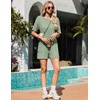 image:imageEkouaer Rompers for Women Casual Ribbed Short Sleeve TShirt Tee Romper Summer Outfits with Pockets 2026Celadon Green