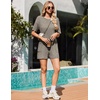 image:imageEkouaer Rompers for Women Casual Ribbed Short Sleeve TShirt Tee Romper Summer Outfits with Pockets 2026Coffeebrown