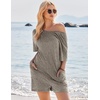 image:imageEkouaer Rompers for Women Casual Ribbed Short Sleeve TShirt Tee Romper Summer Outfits with Pockets 2026Coffeebrown