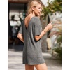 image:imageEkouaer Rompers for Women Casual Ribbed Short Sleeve TShirt Tee Romper Summer Outfits with Pockets 2026Dark Grey