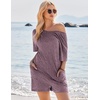 image:imageEkouaer Rompers for Women Casual Ribbed Short Sleeve TShirt Tee Romper Summer Outfits with Pockets 2026Dark Purple