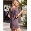 image:imageEkouaer Rompers for Women Casual Ribbed Short Sleeve TShirt Tee Romper Summer Outfits with Pockets 2026Dark Purple