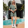 image:imageEkouaer Rompers for Women Casual Ribbed Short Sleeve TShirt Tee Romper Summer Outfits with Pockets 2026Green