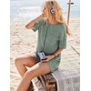 image:imageEkouaer Rompers for Women Casual Ribbed Short Sleeve TShirt Tee Romper Summer Outfits with Pockets 2026Green