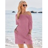 image:imageEkouaer Rompers for Women Casual Ribbed Short Sleeve TShirt Tee Romper Summer Outfits with Pockets 2026Hot Pink