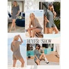 image:imageEkouaer Rompers for Women Casual Ribbed Short Sleeve TShirt Tee Romper Summer Outfits with Pockets 2026Khaki