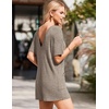 image:imageEkouaer Rompers for Women Casual Ribbed Short Sleeve TShirt Tee Romper Summer Outfits with Pockets 2026Khaki2