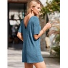 image:imageEkouaer Rompers for Women Casual Ribbed Short Sleeve TShirt Tee Romper Summer Outfits with Pockets 2026Lake Blue