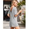 image:imageEkouaer Rompers for Women Casual Ribbed Short Sleeve TShirt Tee Romper Summer Outfits with Pockets 2026Light Gery