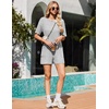 image:imageEkouaer Rompers for Women Casual Ribbed Short Sleeve TShirt Tee Romper Summer Outfits with Pockets 2026Light Gery