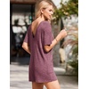 image:imageEkouaer Rompers for Women Casual Ribbed Short Sleeve TShirt Tee Romper Summer Outfits with Pockets 2026Maroon