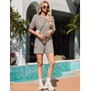 image:imageEkouaer Rompers for Women Casual Ribbed Short Sleeve TShirt Tee Romper Summer Outfits with Pockets 2026Moon Gray