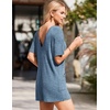 image:imageEkouaer Rompers for Women Casual Ribbed Short Sleeve TShirt Tee Romper Summer Outfits with Pockets 2026Navy Blue