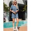 image:imageEkouaer Rompers for Women Casual Ribbed Short Sleeve TShirt Tee Romper Summer Outfits with Pockets 2026Navy Blue