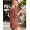 image:imageEkouaer Rompers for Women Casual Ribbed Short Sleeve TShirt Tee Romper Summer Outfits with Pockets 2026Orange