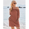 image:imageEkouaer Rompers for Women Casual Ribbed Short Sleeve TShirt Tee Romper Summer Outfits with Pockets 2026Orange