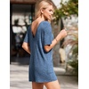 image:imageEkouaer Rompers for Women Casual Ribbed Short Sleeve TShirt Tee Romper Summer Outfits with Pockets 2026Snorkel Blue