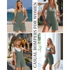 image:imageEkouaer Rompers for Women Summer Casual Sleeveless Strap Maternity Jumpsuit Vacation Shorts Overalls with PocketsArmy Green