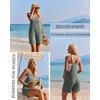 image:imageEkouaer Rompers for Women Summer Casual Sleeveless Strap Maternity Jumpsuit Vacation Shorts Overalls with PocketsArmy Green