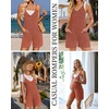 image:imageEkouaer Rompers for Women Summer Casual Sleeveless Strap Maternity Jumpsuit Vacation Shorts Overalls with PocketsCaramel
