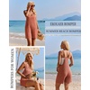 image:imageEkouaer Rompers for Women Summer Casual Sleeveless Strap Maternity Jumpsuit Vacation Shorts Overalls with PocketsCaramel