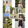 image:imageEkouaer Rompers for Women Summer Casual Sleeveless Strap Maternity Jumpsuit Vacation Shorts Overalls with PocketsCoffee Brown