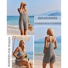 image:imageEkouaer Rompers for Women Summer Casual Sleeveless Strap Maternity Jumpsuit Vacation Shorts Overalls with PocketsCoffee Brown