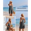 image:imageEkouaer Rompers for Women Summer Casual Sleeveless Strap Maternity Jumpsuit Vacation Shorts Overalls with PocketsDark Grey