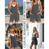 image:imageEkouaer Rompers for Women Summer Casual Sleeveless Strap Maternity Jumpsuit Vacation Shorts Overalls with PocketsDark Grey