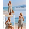 image:imageEkouaer Rompers for Women Summer Casual Sleeveless Strap Maternity Jumpsuit Vacation Shorts Overalls with PocketsKhaki