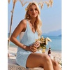 image:imageEkouaer Rompers for Women Summer Casual Sleeveless Strap Maternity Jumpsuit Vacation Shorts Overalls with PocketsLight Blue