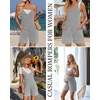 image:imageEkouaer Rompers for Women Summer Casual Sleeveless Strap Maternity Jumpsuit Vacation Shorts Overalls with PocketsLight Grey
