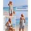 image:imageEkouaer Rompers for Women Summer Casual Sleeveless Strap Maternity Jumpsuit Vacation Shorts Overalls with PocketsLight Grey