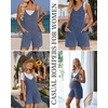 image:imageEkouaer Rompers for Women Summer Casual Sleeveless Strap Maternity Jumpsuit Vacation Shorts Overalls with PocketsNavy Blue