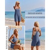 image:imageEkouaer Rompers for Women Summer Casual Sleeveless Strap Maternity Jumpsuit Vacation Shorts Overalls with PocketsNavy Blue