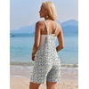 image:imageEkouaer Rompers for Women Summer Casual Sleeveless Strap Maternity Jumpsuit Vacation Shorts Overalls with PocketsWhite Floral Print