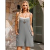 image:imageEkouaer Summer Rompers for Women Floral Beach Sleeveless Shorts Overalls Boho Outfits 2026 Jumpsuit With PocketsGrey