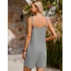 image:imageEkouaer Summer Rompers for Women Floral Beach Sleeveless Shorts Overalls Boho Outfits 2026 Jumpsuit With PocketsGrey
